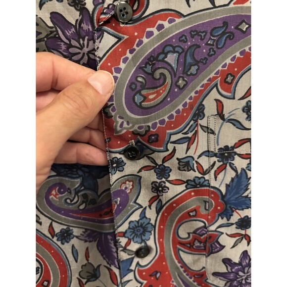 Reyn Spooner Shirt Mens Large Short Sleeve design Thai Silk colorful all over - Picture 6 of 9